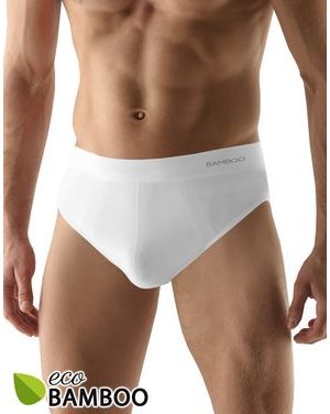 Pánské slipy se širším bokem bezešvé Eco Bamboo 51004P - bílá