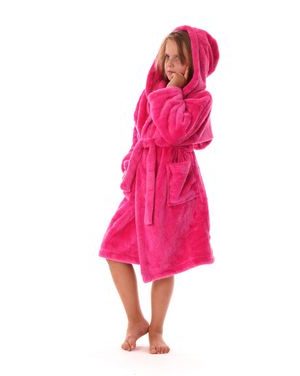 Dětský dlouhý župan s kapucí LILLY a JACK EXTRA malinová