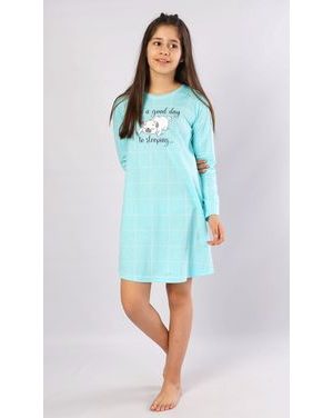 Dětská noční košile s dlouhým rukávem Ospalec - azurová