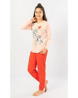 Dětské pyžamo dlouhé Koaly - světle lososová