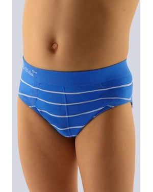 Chlapecké slipy GINA Bamboo bezešvé 21999P - atlantic bílá