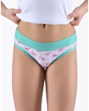 Dívčí kalhotky klasické dívčí, úzký bok, šité, s potiskem - peprmint cukrová