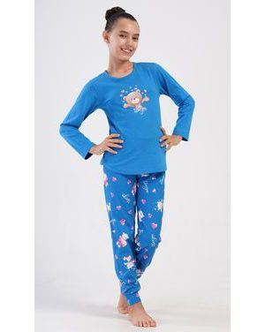 Dětské pyžamo dlouhé Méďa I love you - modrá