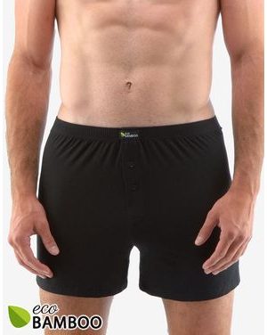 Pánské trenky volné, šité, jednobarevné Eco Bamboo 75194P - černá