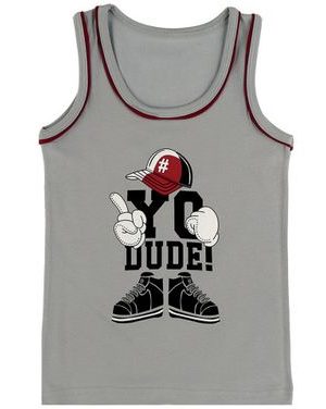 Chlapecký nátělník se širokými ramínky C šedá