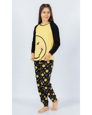 Dětské pyžamo dlouhé Úsměv - žlutá