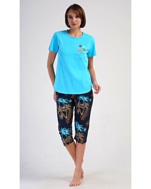 Dámské pyžamo kapri Tropicana - tyrkysová