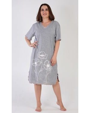 Dámská noční košile s krátkým rukávem Leona - šedá