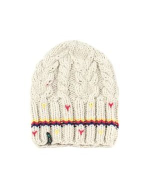 Zimní čepice s třemi pruhy béžová