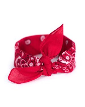 Červený šátek do vlasů pin-up bandana