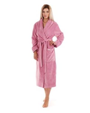 Dámský dlouhý savý župan se šálovým límcem TAMPA růžová