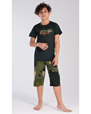 Dětské pyžamo kapri Army - černá