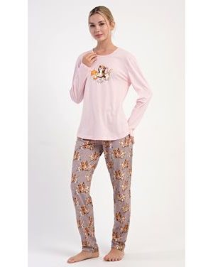 Dámské pyžamo dlouhé Olivia - světle lososová