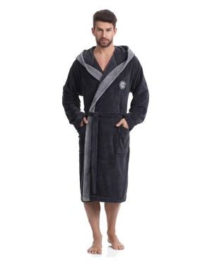 Pánský dlouhý župan George tmavě šedý