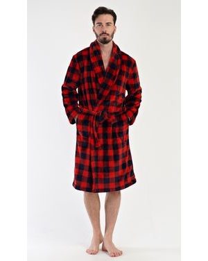 Pánský župan se šálovým límcem Kostka - červená