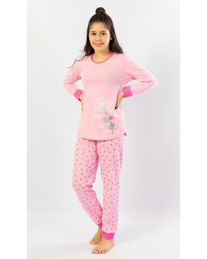 Dětské pyžamo dlouhé Malá myška - světle růžová