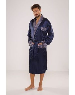 Pánský saténový župan Adam modrý