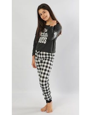 Dětské pyžamo dlouhé Actual boss - tmavě šedá