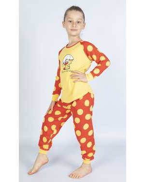 Dětské pyžamo dlouhé Malé kuře - žlutá