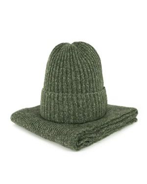 Sada čepice a šála - khaki
