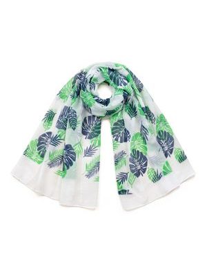 Šátek s motivem bílo-zelený