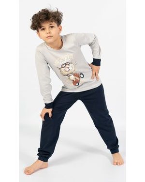 Dětské pyžamo dlouhé Motocycle - šedá