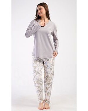 Dámské pyžamo dlouhé Alex - šedá