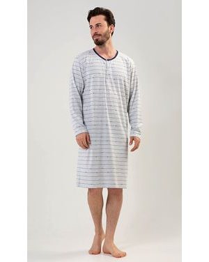 Pánská noční košile s dlouhým rukávem Filip - šedá