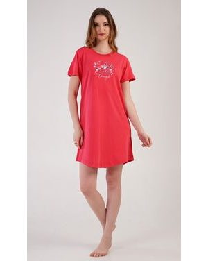 Dámská noční košile s krátkým rukávem Eliška - korálová