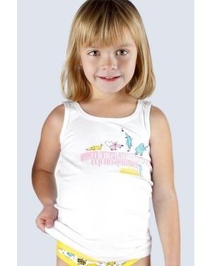 Dívčí tílko GINA Disco VI 28002P - bílé