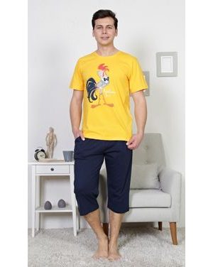 Pánské pyžamo kapri Kohout - žlutá