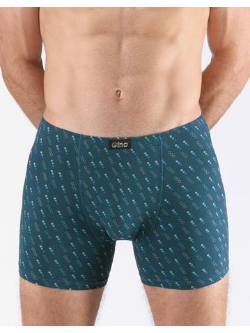 Pánské boxerky s delší nohavičkou, delší nohavička, šité, s potiskem 74171 - petrolejová dunaj