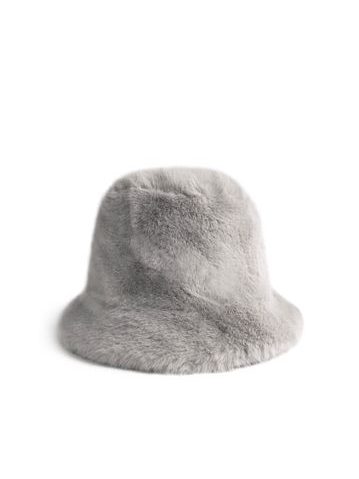 Plyšový klobouk - světlošedý