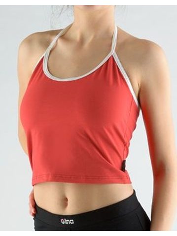 GINA dámské top, úzká ramínka, šité 98007P - třešňová bílá