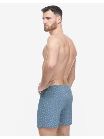 Pánské trenky volné, šité, s potiskem - kouřová bílá