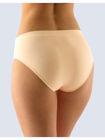 GINA dámské kalhotky klasické, širší bok, šité, s krajkou, jednobarevné La Femme 2 10211P - písková