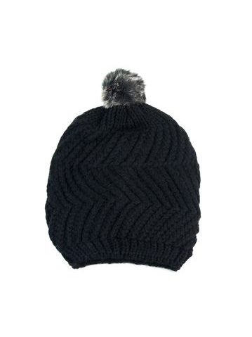 Čepices kožíškovou bambulí černá