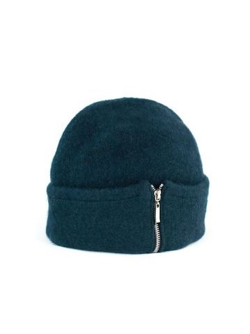 Vlněná čepice se zipem šedá