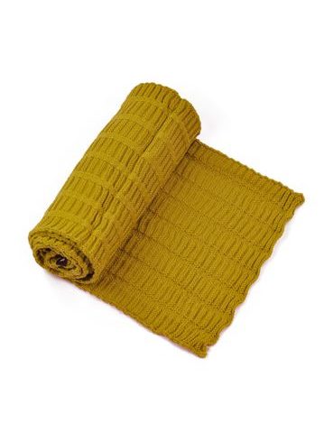 Dámský dlouhý teplý šál na zimu žlutý