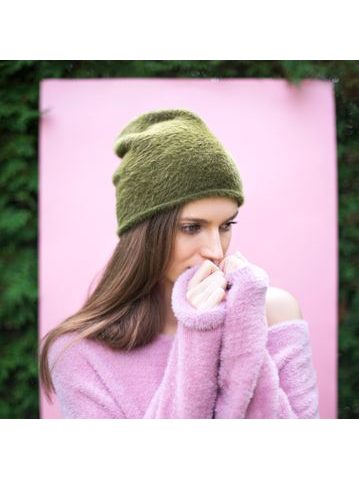Mohérová čepice beanie černá