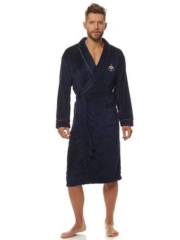 Pánský župan Marine tmavě modrý kotva