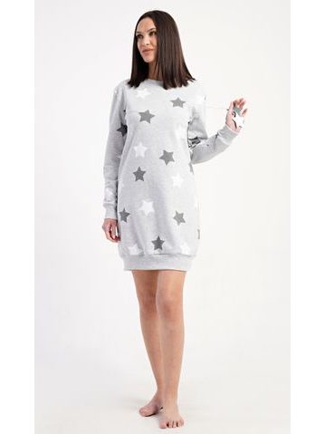 Dámské domácí šaty s krátkým rukávem Květy - modrá