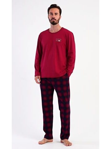 Pánské pyžamo dlouhé Good mood - vínová