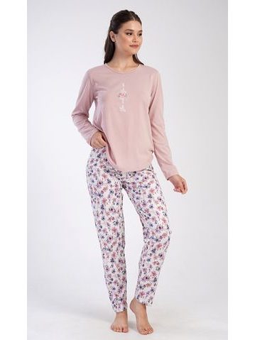 Dámské pyžamo dlouhé Linda - starorůžová