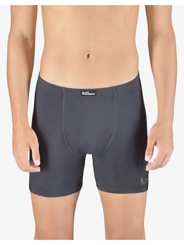 GINA pánské boxerky s delší nohavičkou, delší nohavička, šité, s potiskem Eco Bamboo 74163P - tm. šedá olivová