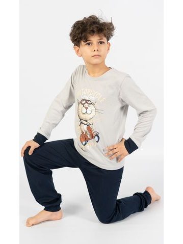 Dětské pyžamo dlouhé Letadlo - světle modrá