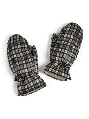 Teplé palčáky kostkované šedé