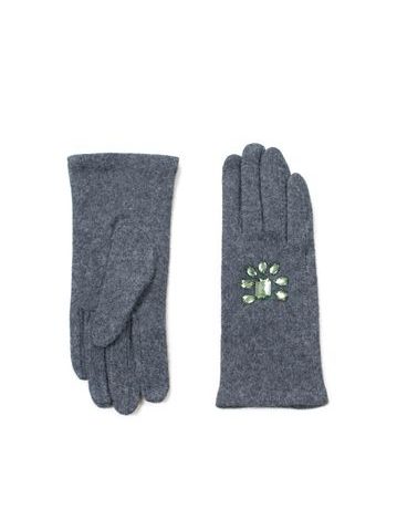 Rukavice s ozdobou šedé