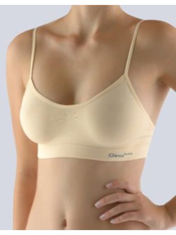GINA dámské top s úzkými ramínky, úzká ramínka, bezešvé, jednobarevné Bamboo PureLine 07010P - tělová