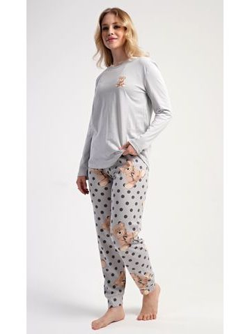 Dámské pyžamo kapri Motýl - tmavě šedá